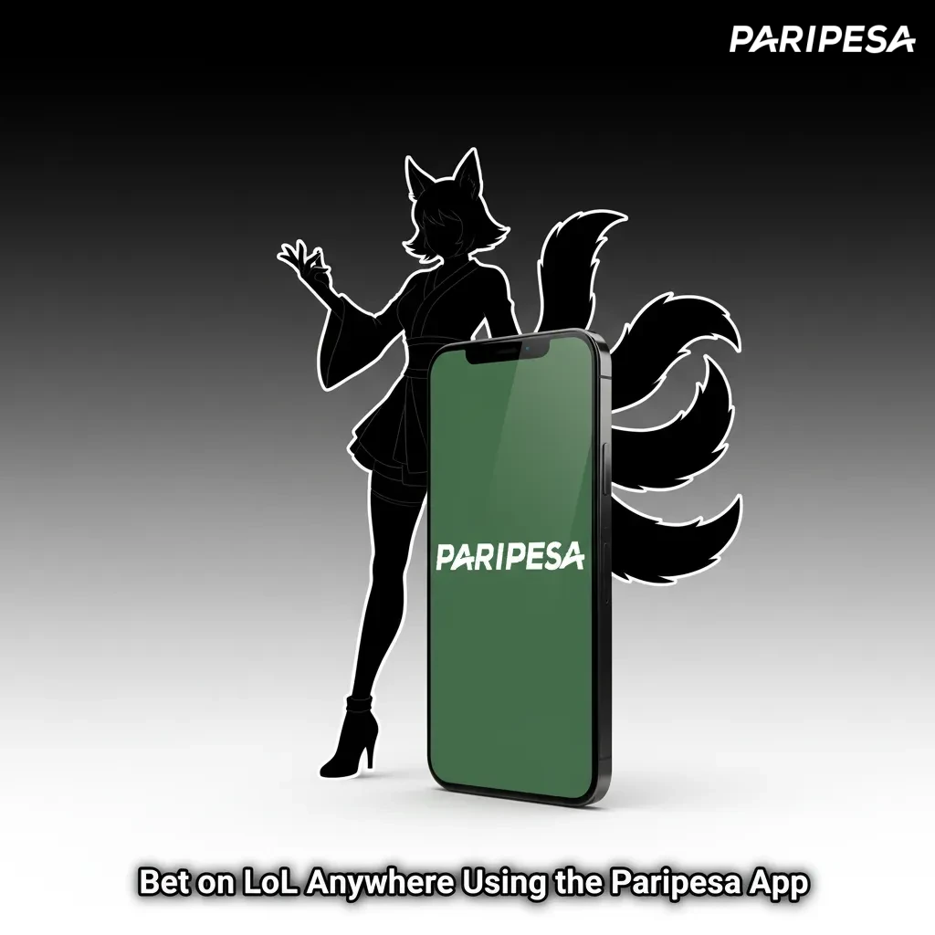 Phone showing Paripesa app for League of Legends betting with live odds and cash out on Android and iOS