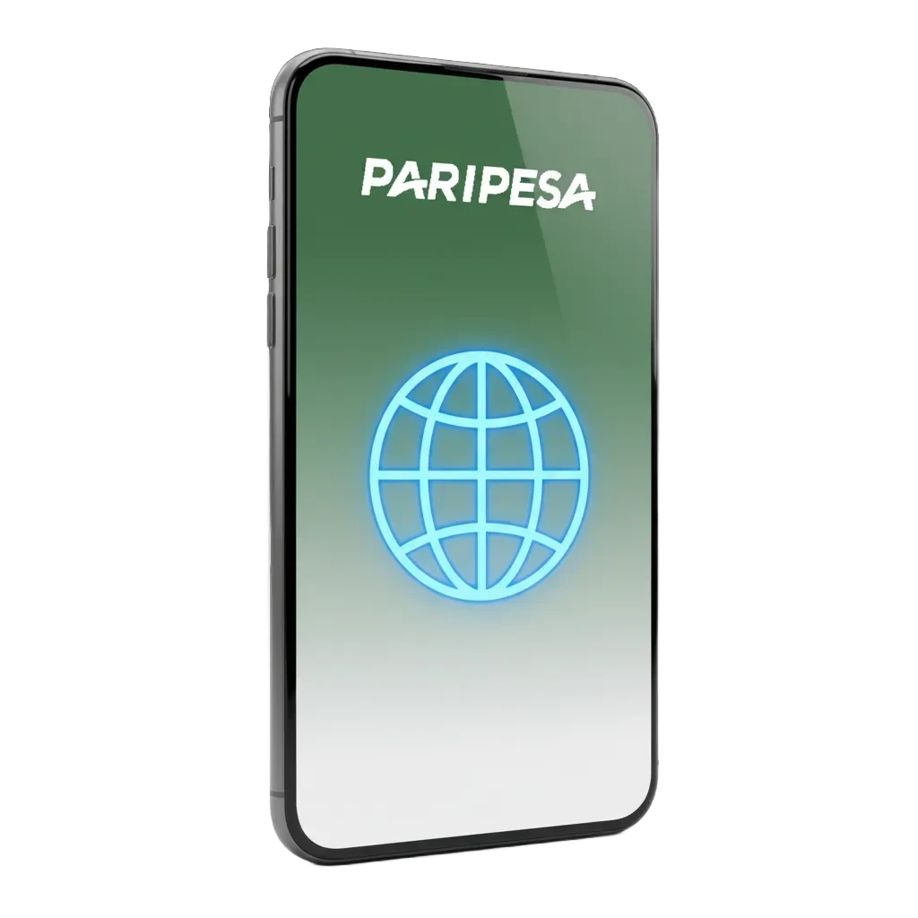 Smartphone displaying Paripesa PWA download screen with add to home screen and 100% first deposit bonus.
