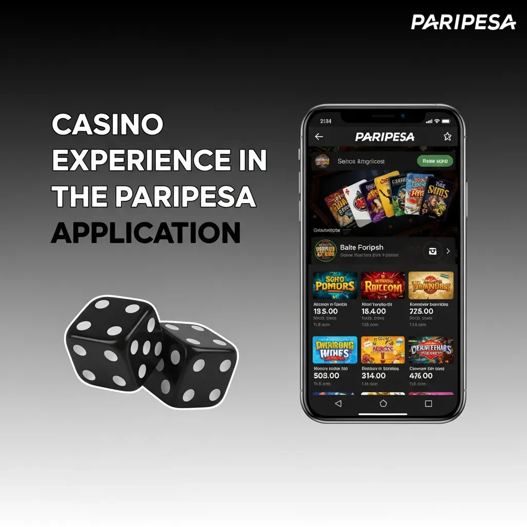 Paripesa app casino home screen showing top slots and tables, quick switch to sports, live dealer and promos.