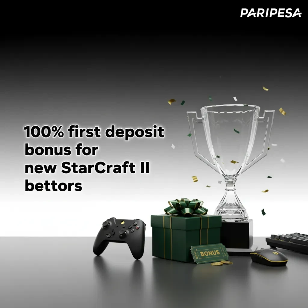 Paripesa promo: 100% first deposit bonus for new StarCraft II bettors; opt in, deposit ZMW, bet on SC2 matches.