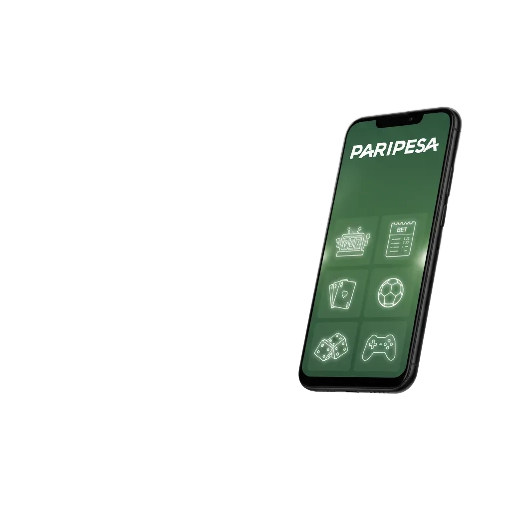 Paripesa Android app screen showing betting odds, casino games, and cashier; quick install for on-the-go play.