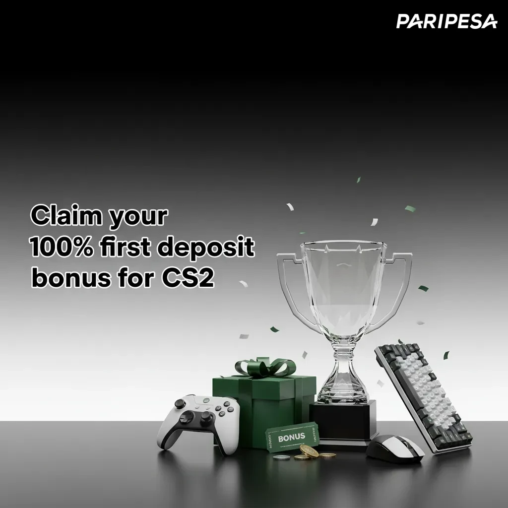 CS2 100% first deposit bonus for new bettors in Zambia; register, opt in, deposit in ZMW, meet wagering terms.