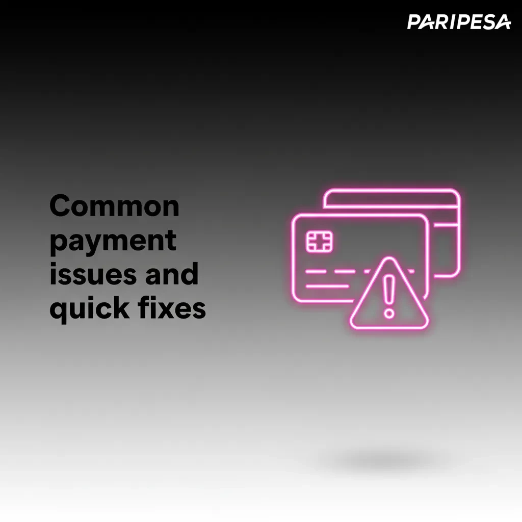 Graphic summarizing common payment issues and fixes: KYC pending, name mismatch, bank decline, low balance, crypto delays.