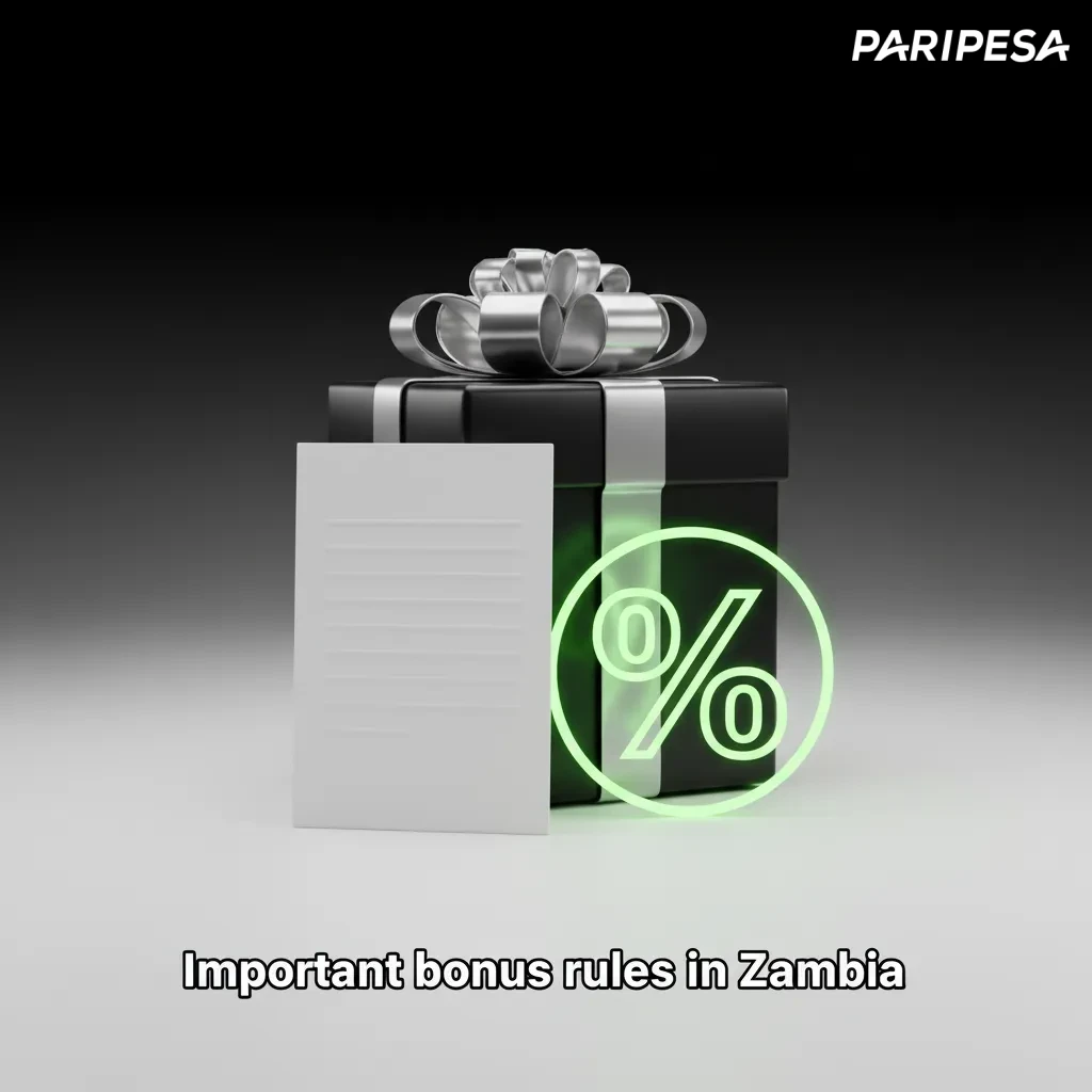 Infographic of Zambia bonus rules: 18+ verified users, single account, wagering/time limits, game weighting, bet cap, taxes.