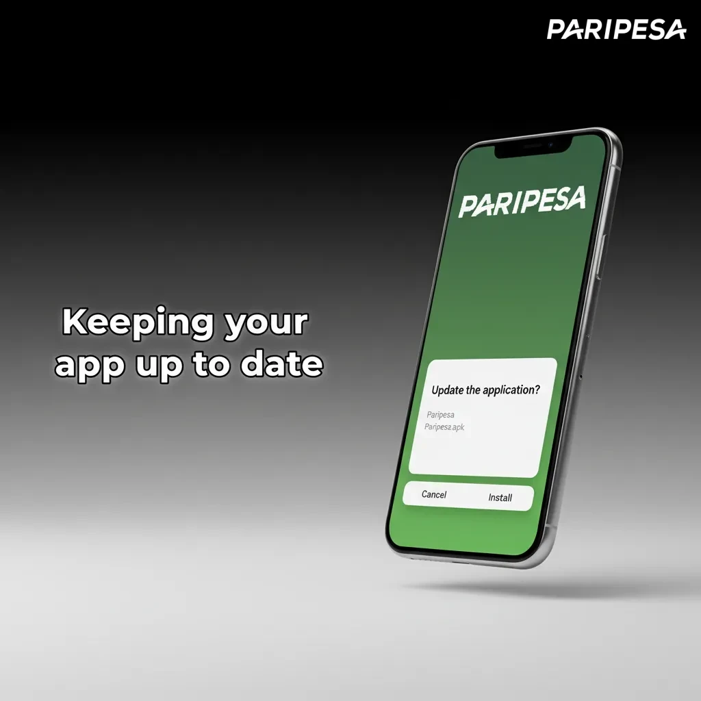 Screen showing app update prompt on login with Update button; includes Android approval and iOS PWA re-add reminders.