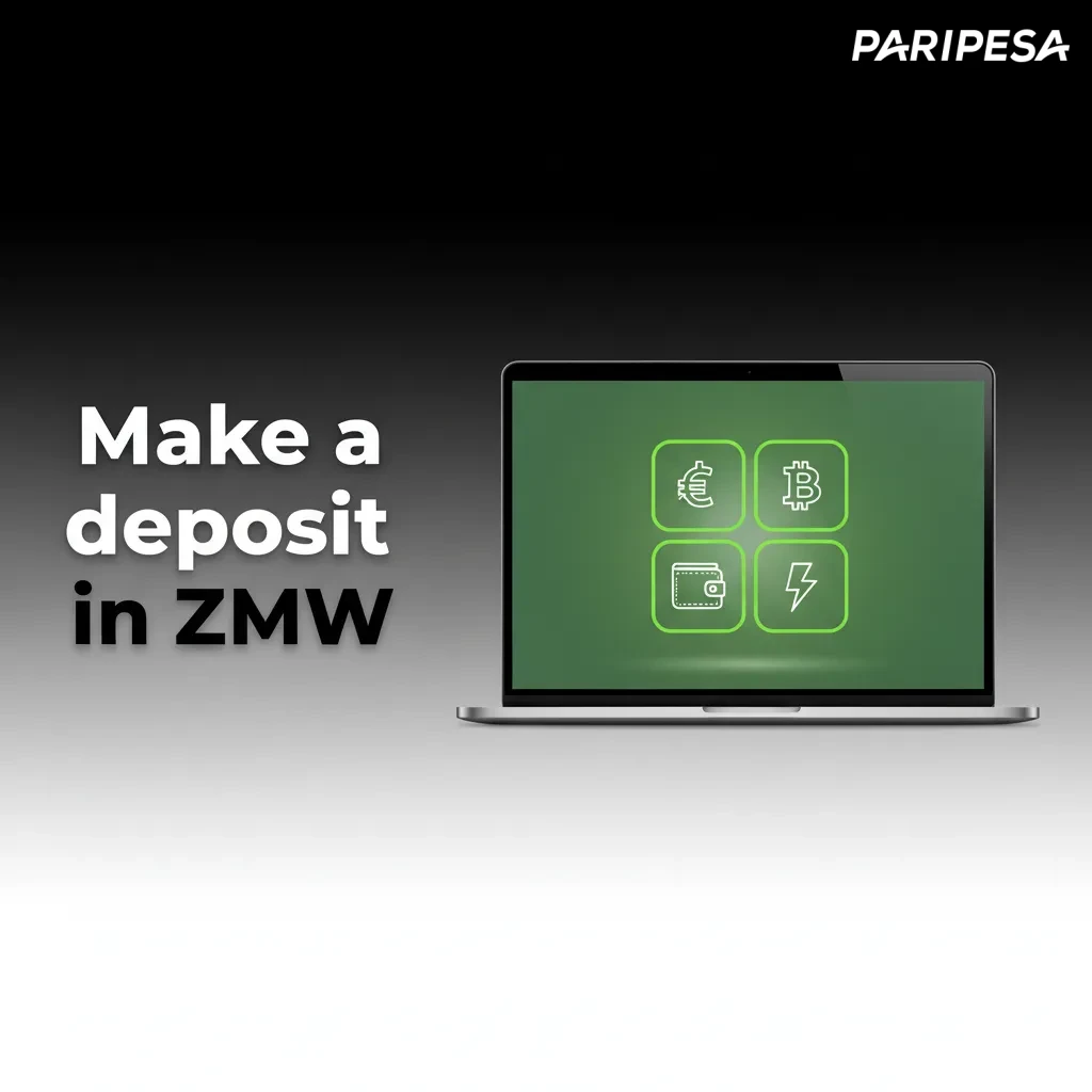 Cashier Deposit page in ZMW on phone and laptop, showing mobile money, bank card, and e-wallet options.