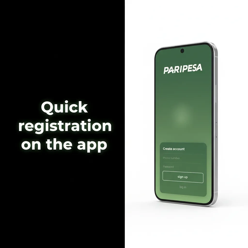 Mobile app signup flow: choose Zambia, enter phone/email and ZMW, verify via SMS/email, upload ID, set limits, get bonus.