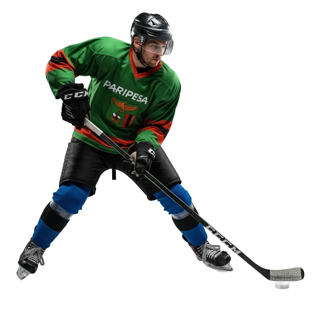 Paripesa Ice Hockey betting with NHL/KHL markets, live odds in ZMW, moneyline, puck line, cash out, welcome bonus.