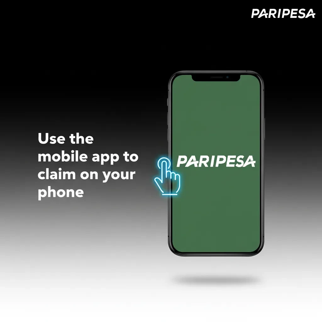 Phone displaying Paripesa Android app with Profile to claim Sports or Casino welcome bonus after deposit.